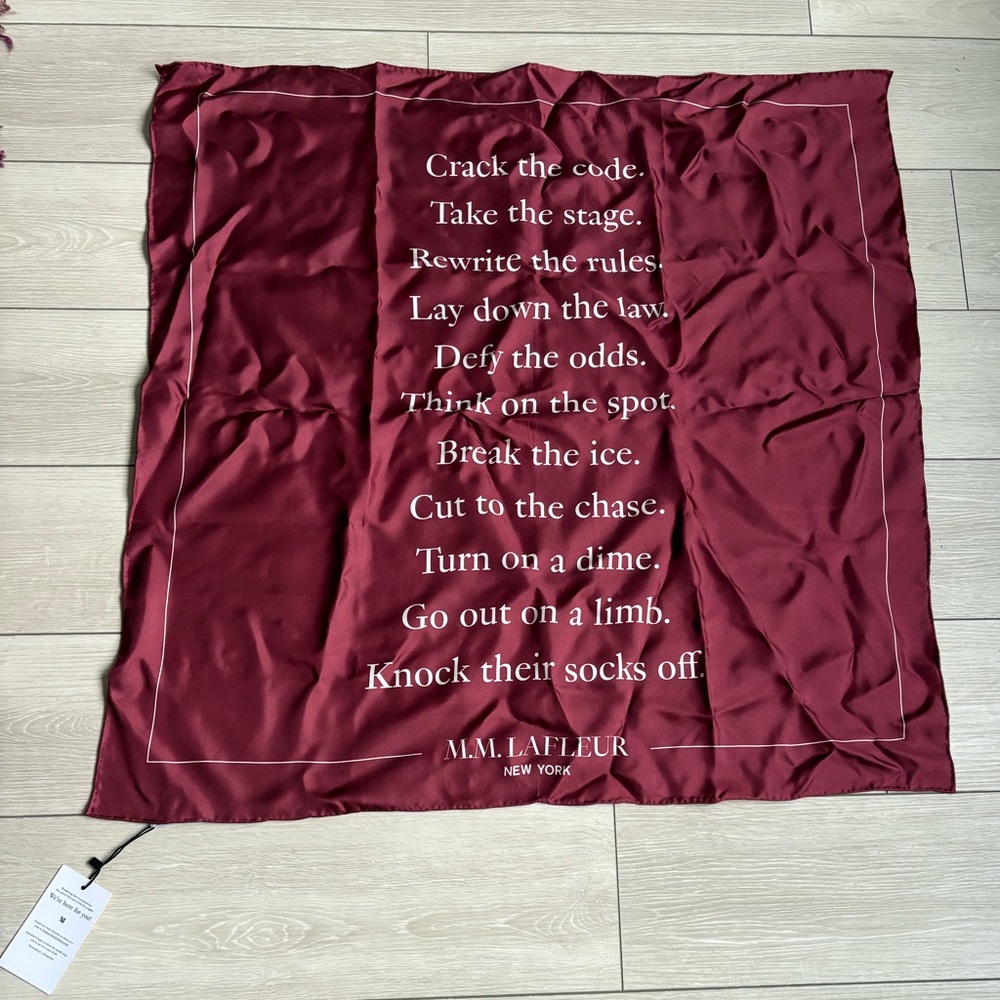 NWT MM LaFleur Mantra Scarf Silk OS